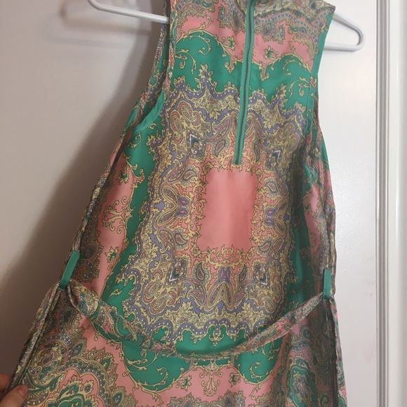 SOLD Lucy & Co paisley green and pink halter top - Picture 3 of 5